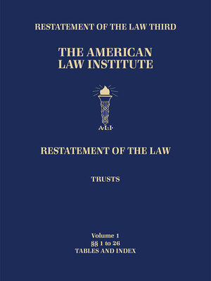 cover image of Restatement of the Law Third, Trusts